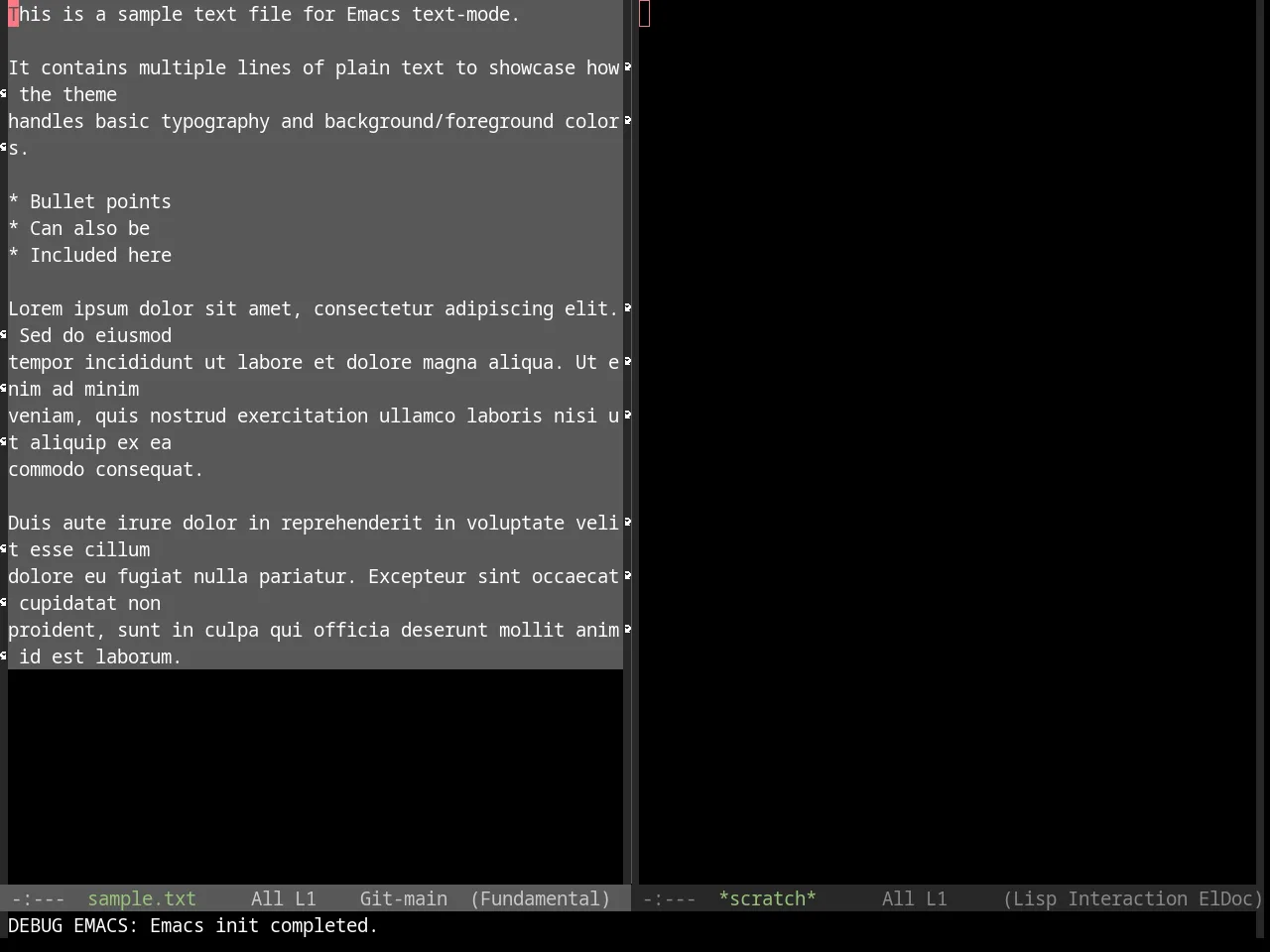 Base16 Da One Black Theme in fundamental-mode