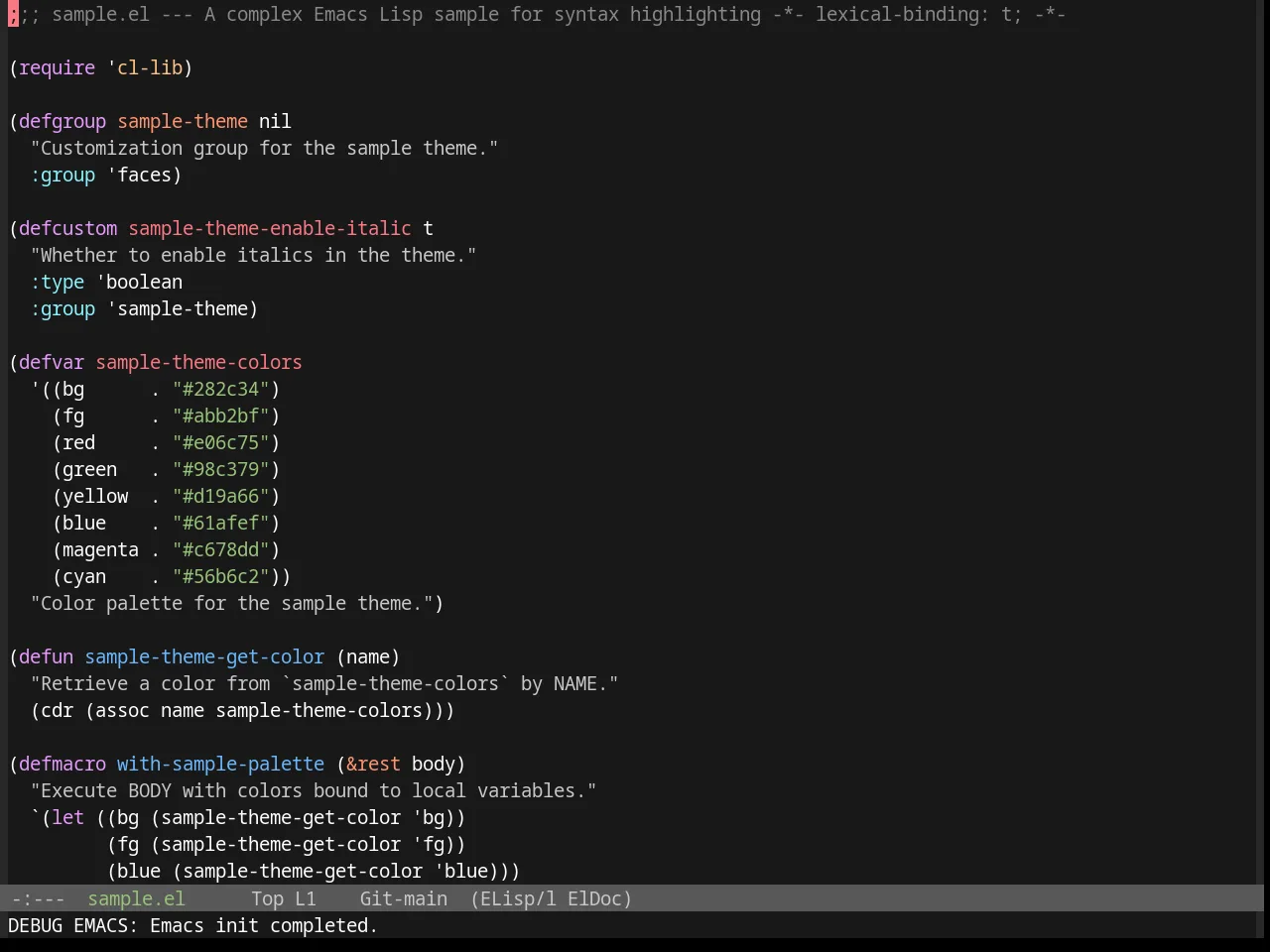 Base16 Da One Gray Theme in emacs-lisp-mode