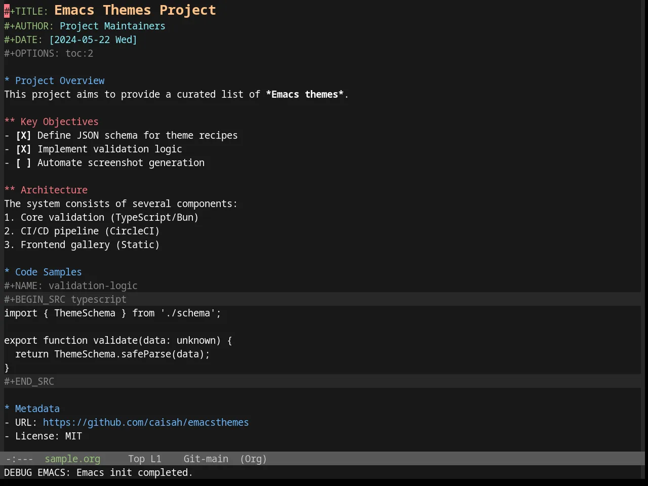 Base16 Da One Gray Theme in org-mode
