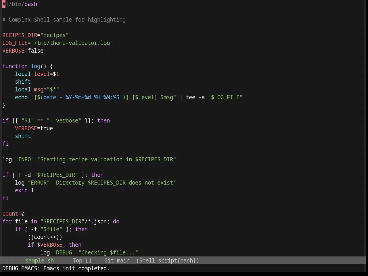 Base16 Da One Gray Theme in sh-mode