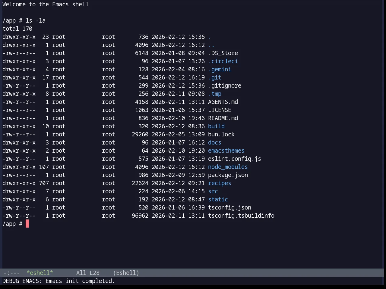 Base16 Da One Ocean Theme in eshell