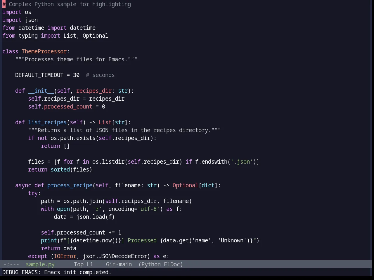 Base16 Da One Ocean Theme in python-mode
