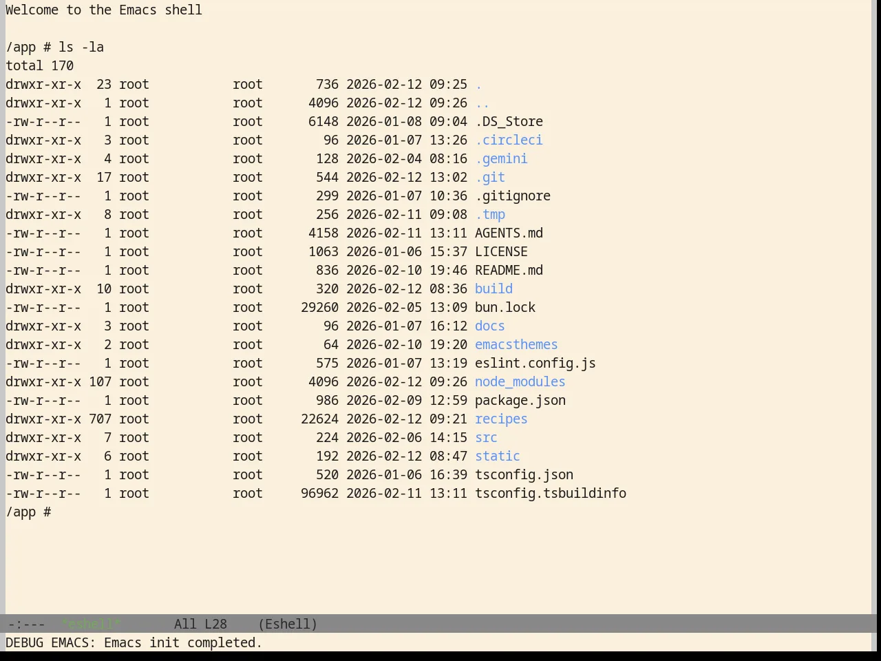 Base16 Da One Paper Theme in eshell