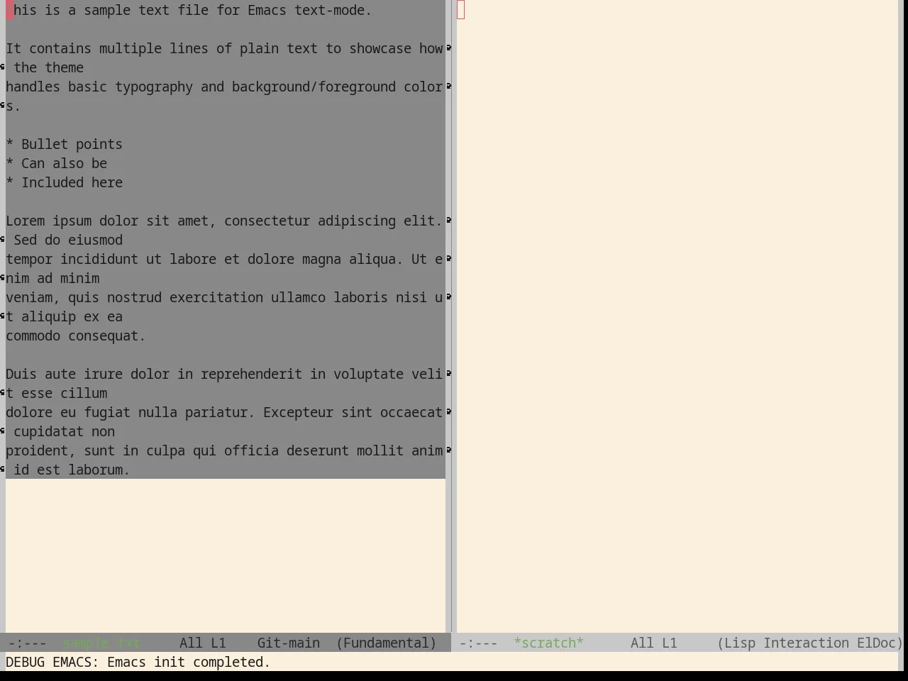 Base16 Da One Paper Theme in fundamental-mode