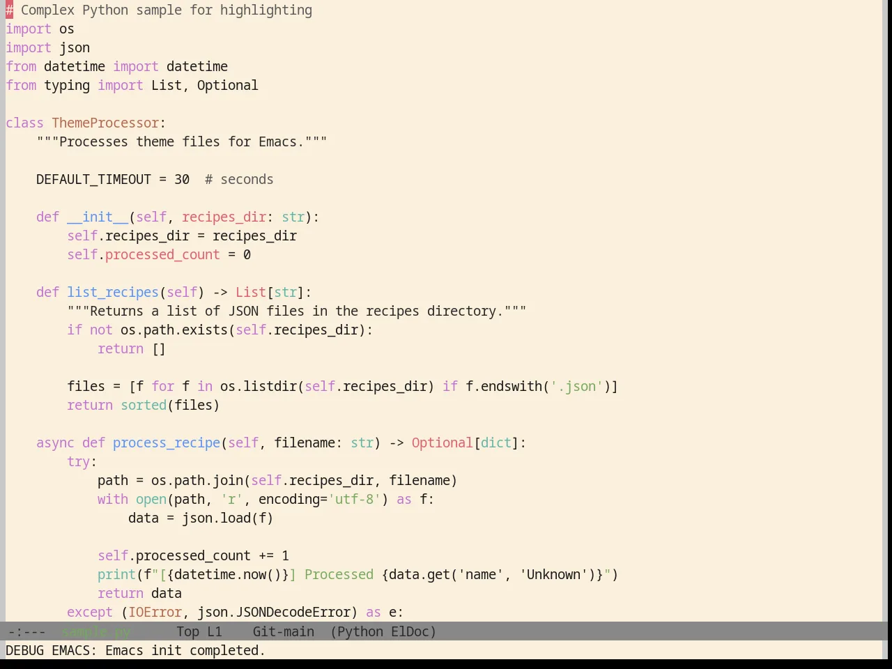 Base16 Da One Paper Theme in python-mode