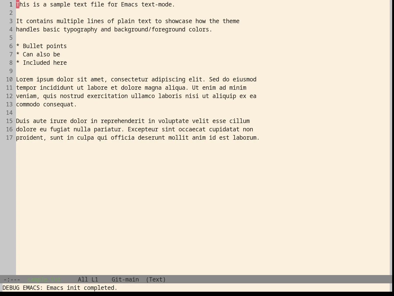 Base16 Da One Paper Theme in text-mode