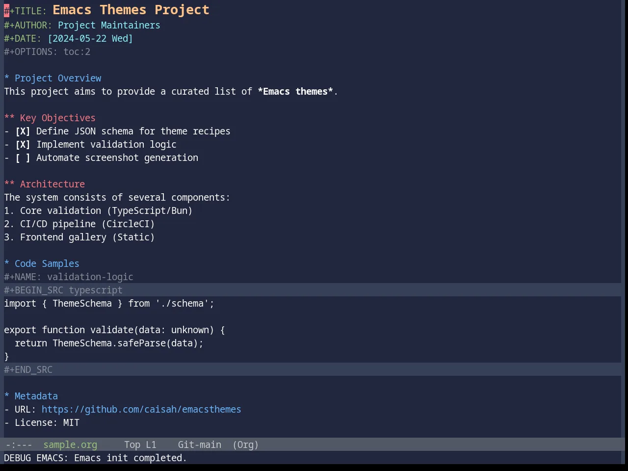 Base16 Da One Sea Theme in org-mode