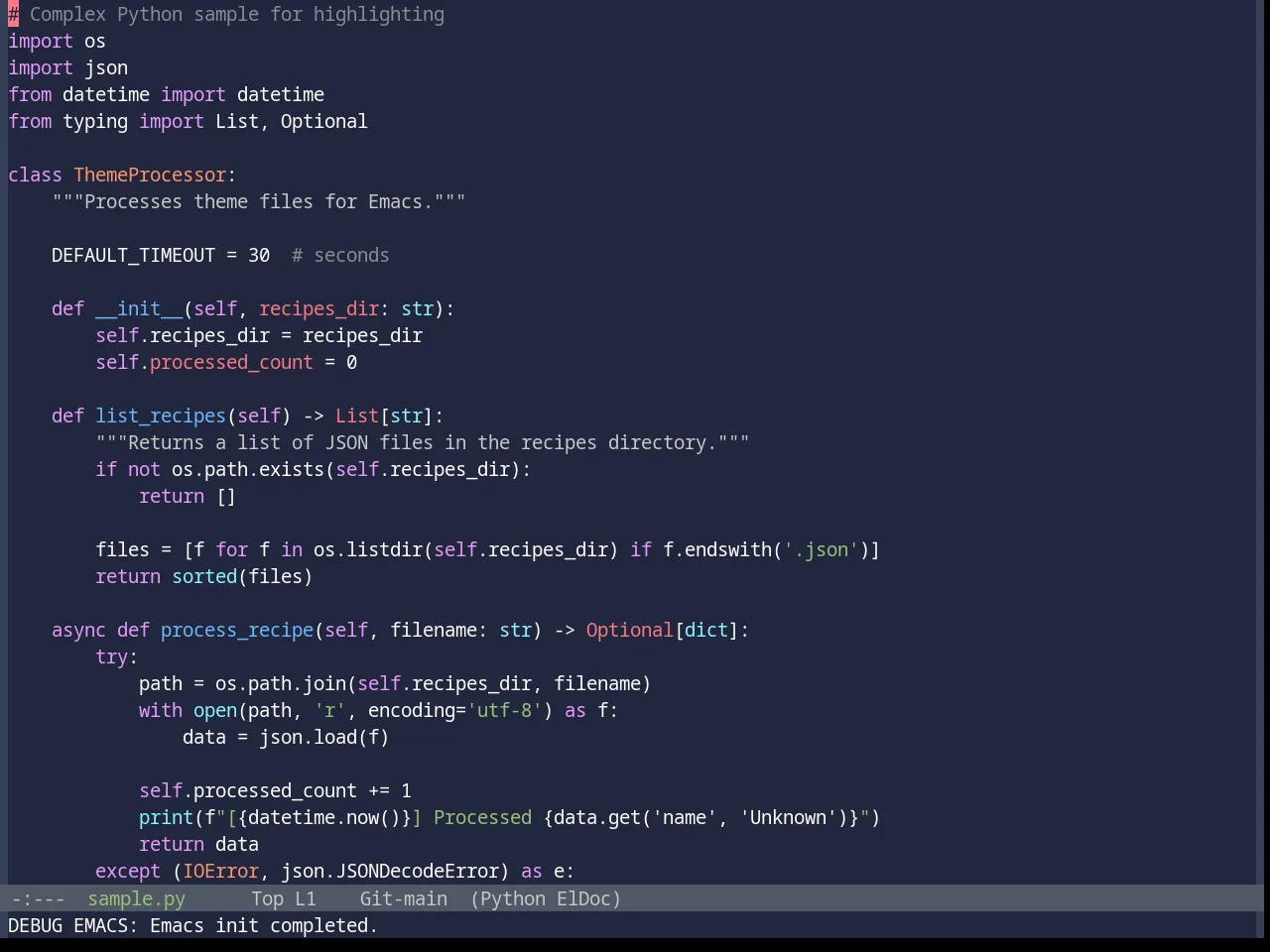 Base16 Da One Sea Theme in python-mode
