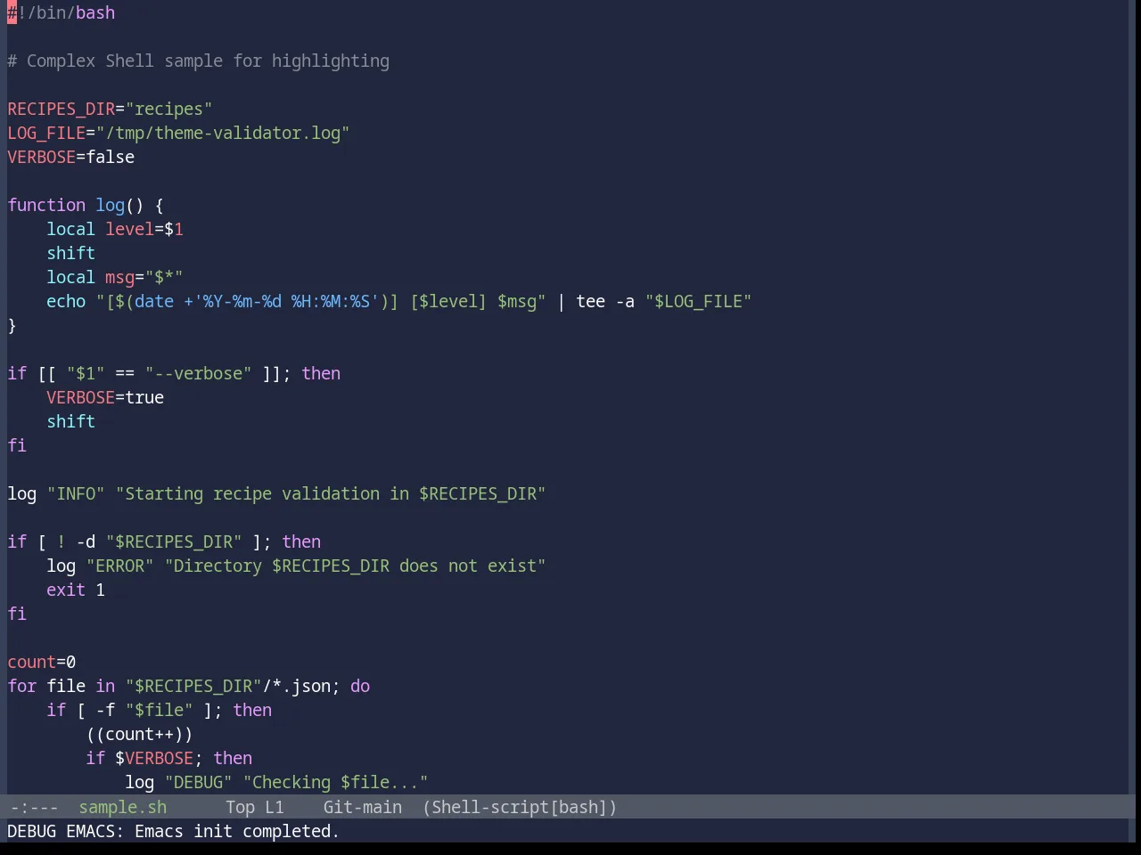 Base16 Da One Sea Theme in sh-mode