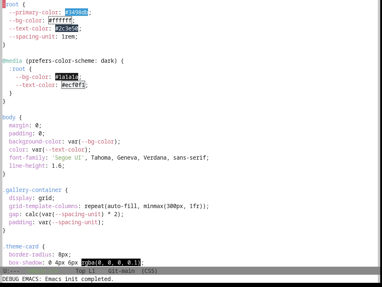 Base16 Da One White Theme in css-mode
