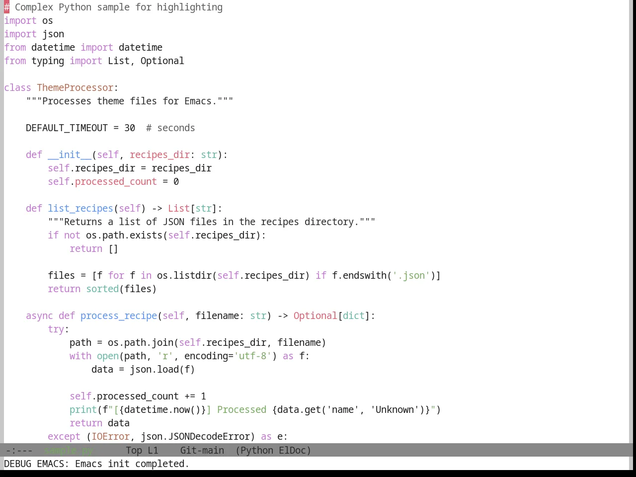 Base16 Da One White Theme in python-mode
