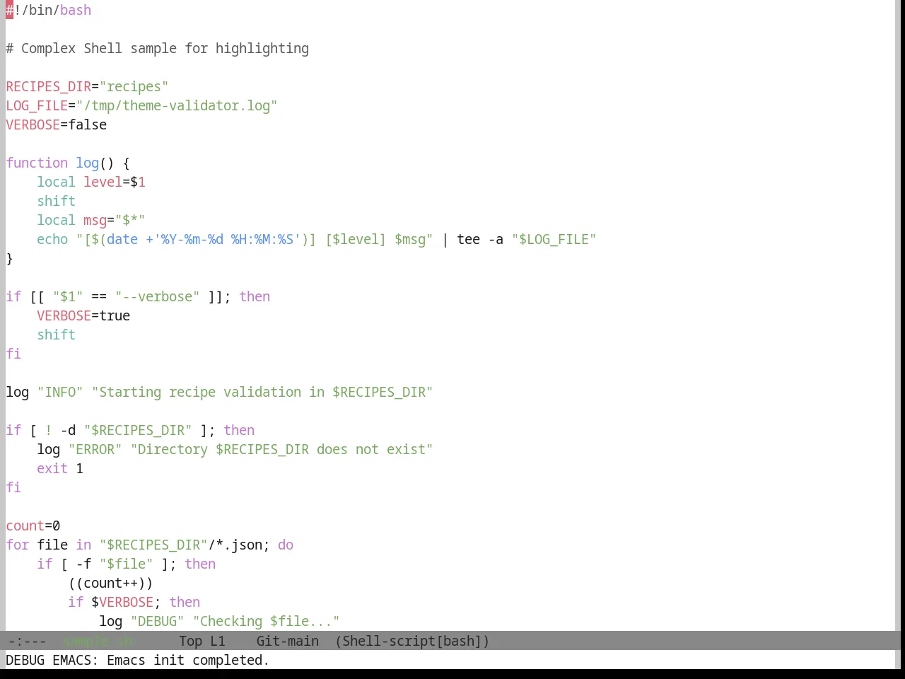 Base16 Da One White Theme in sh-mode