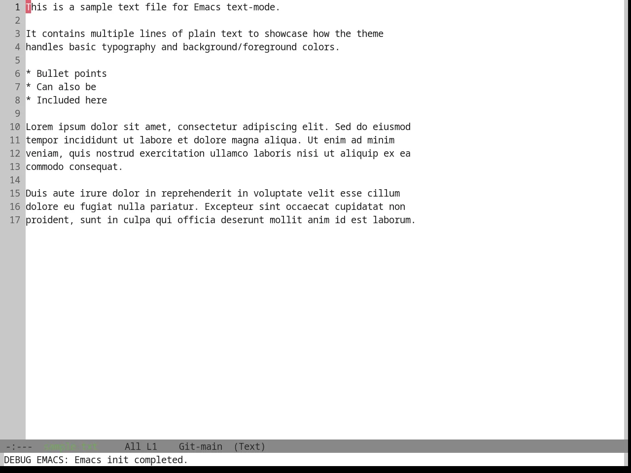 Base16 Da One White Theme in text-mode