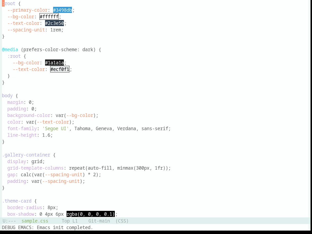 Base16 Danqing Light Theme in css-mode