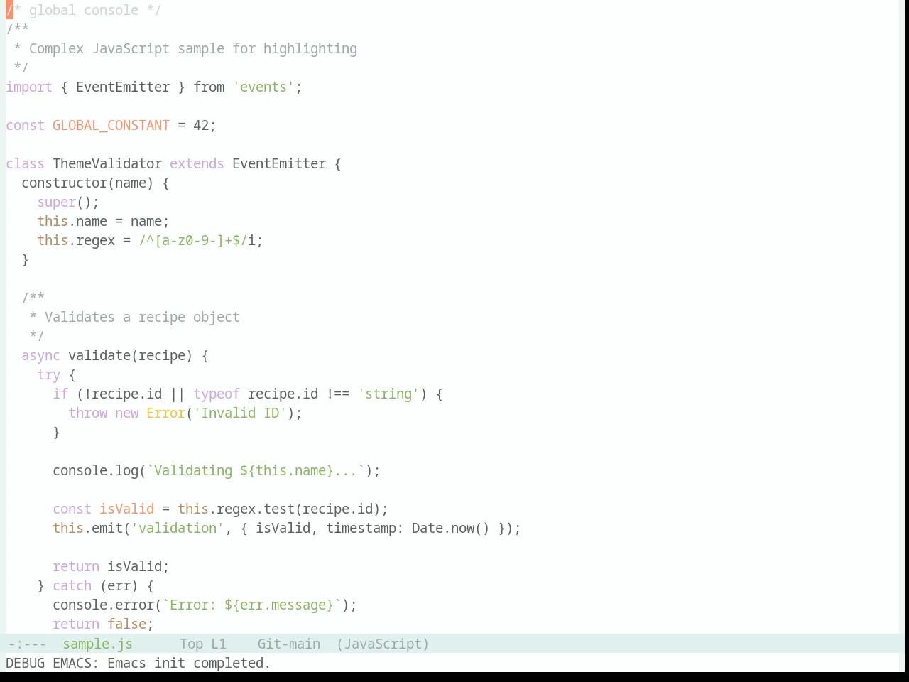 Base16 Danqing Light Theme in javascript-mode