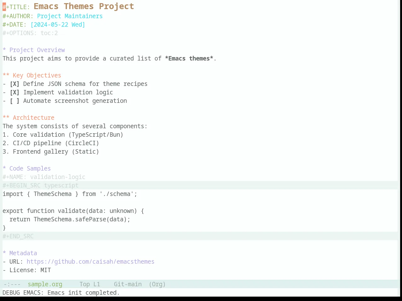Base16 Danqing Light Theme in org-mode