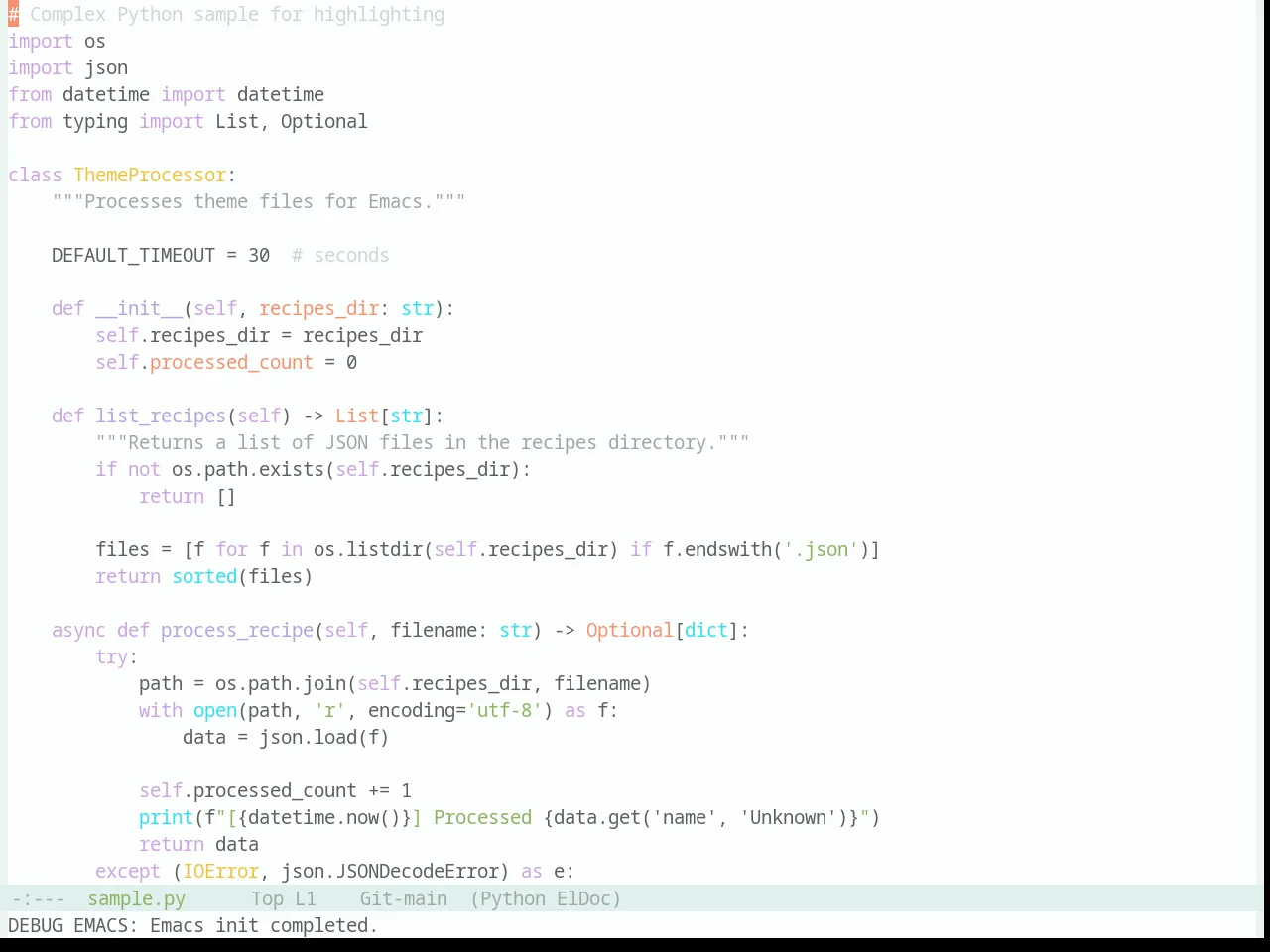 Base16 Danqing Light Theme in python-mode
