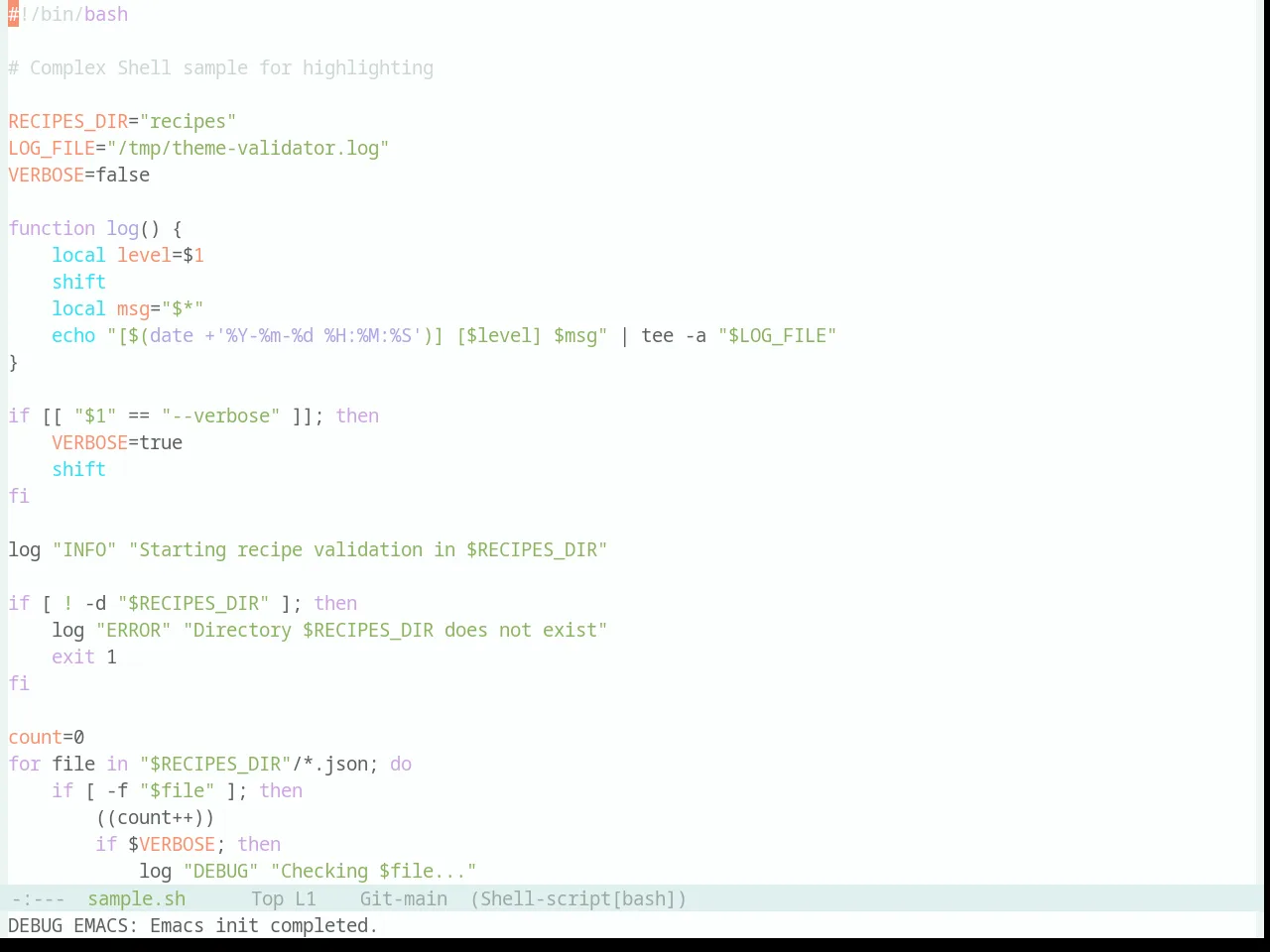 Base16 Danqing Light Theme in sh-mode