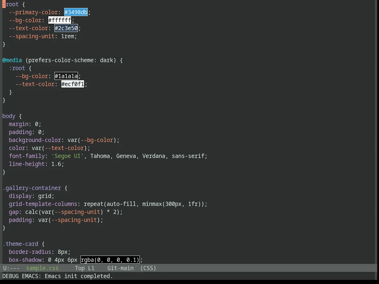 Base16 Danqing Theme in css-mode