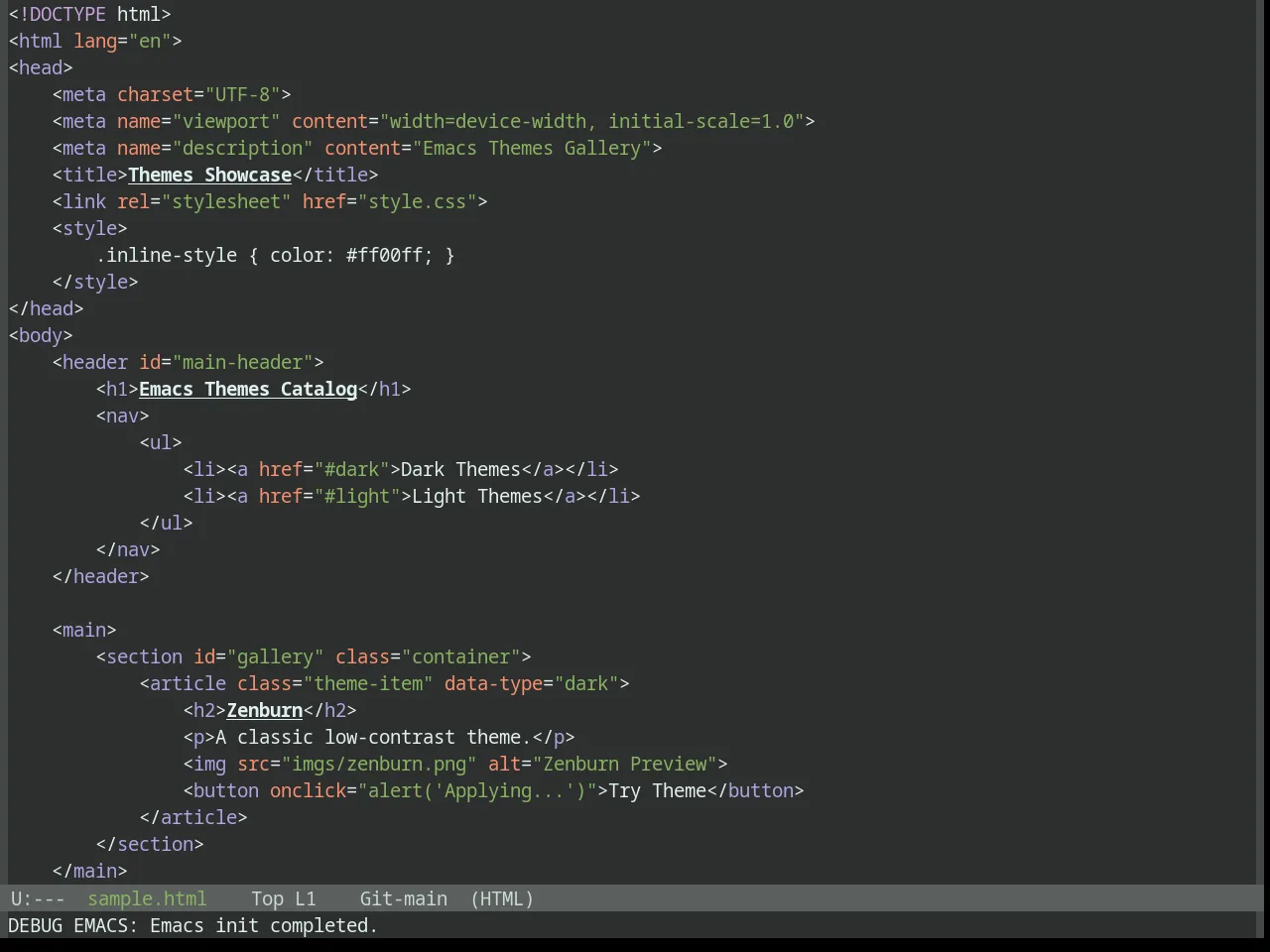Base16 Danqing Theme in html-mode