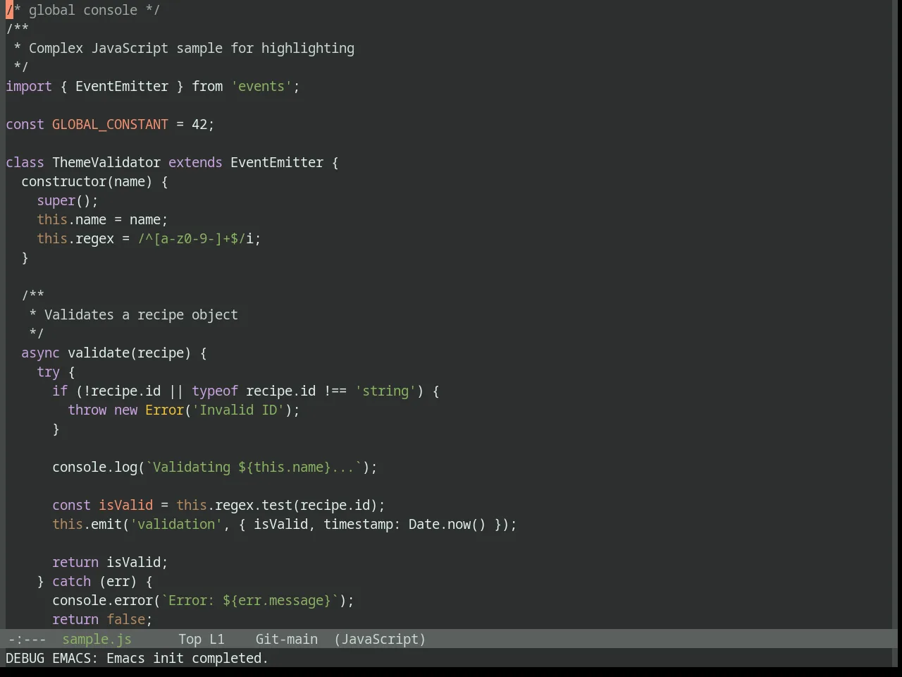 Base16 Danqing Theme in javascript-mode