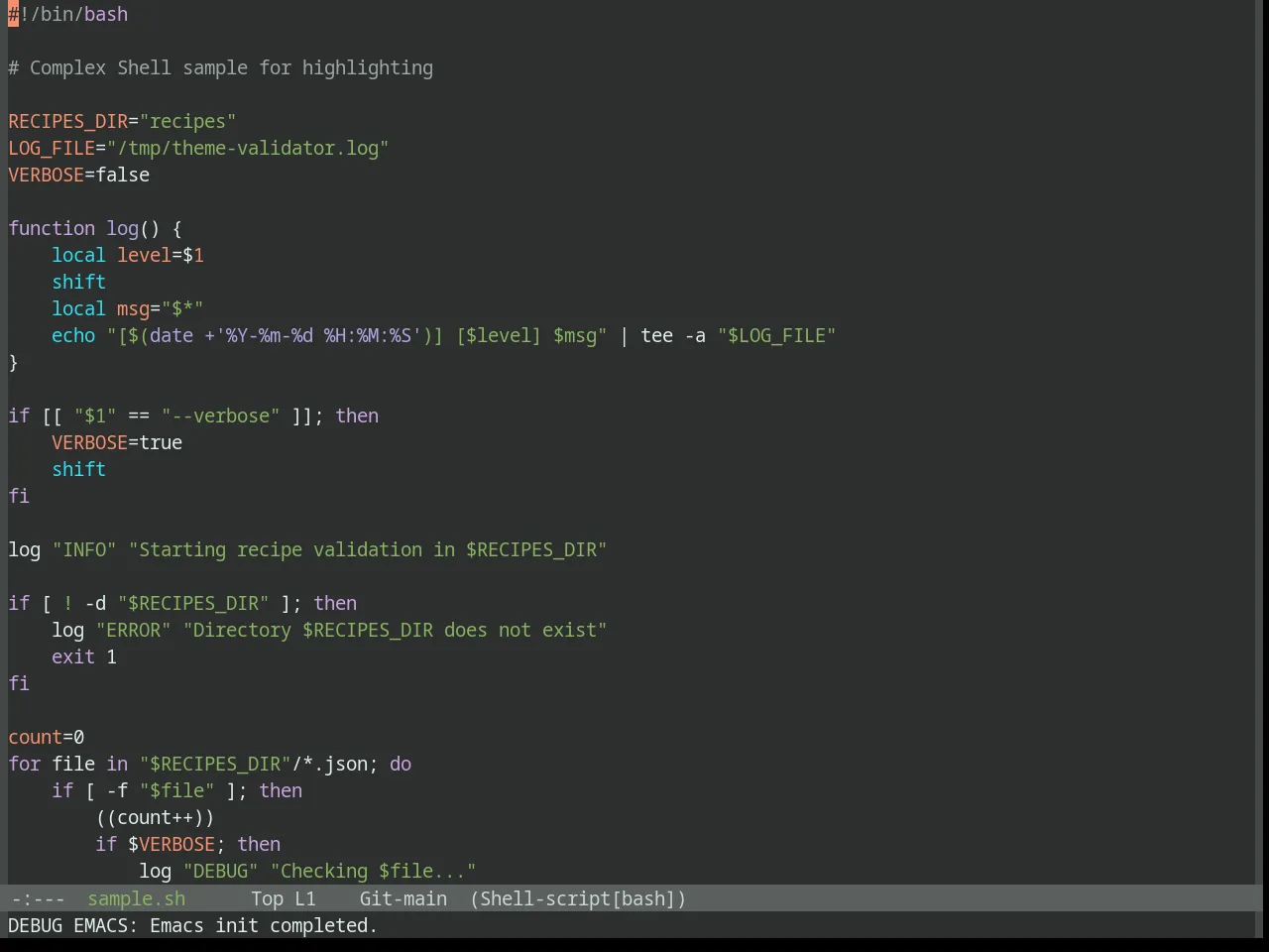 Base16 Danqing Theme in sh-mode