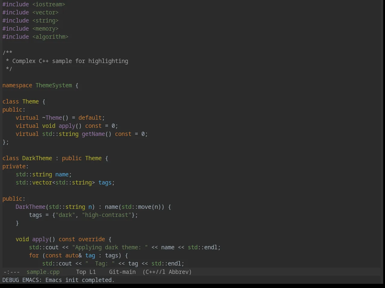 Base16 Darcula Theme in c++-mode