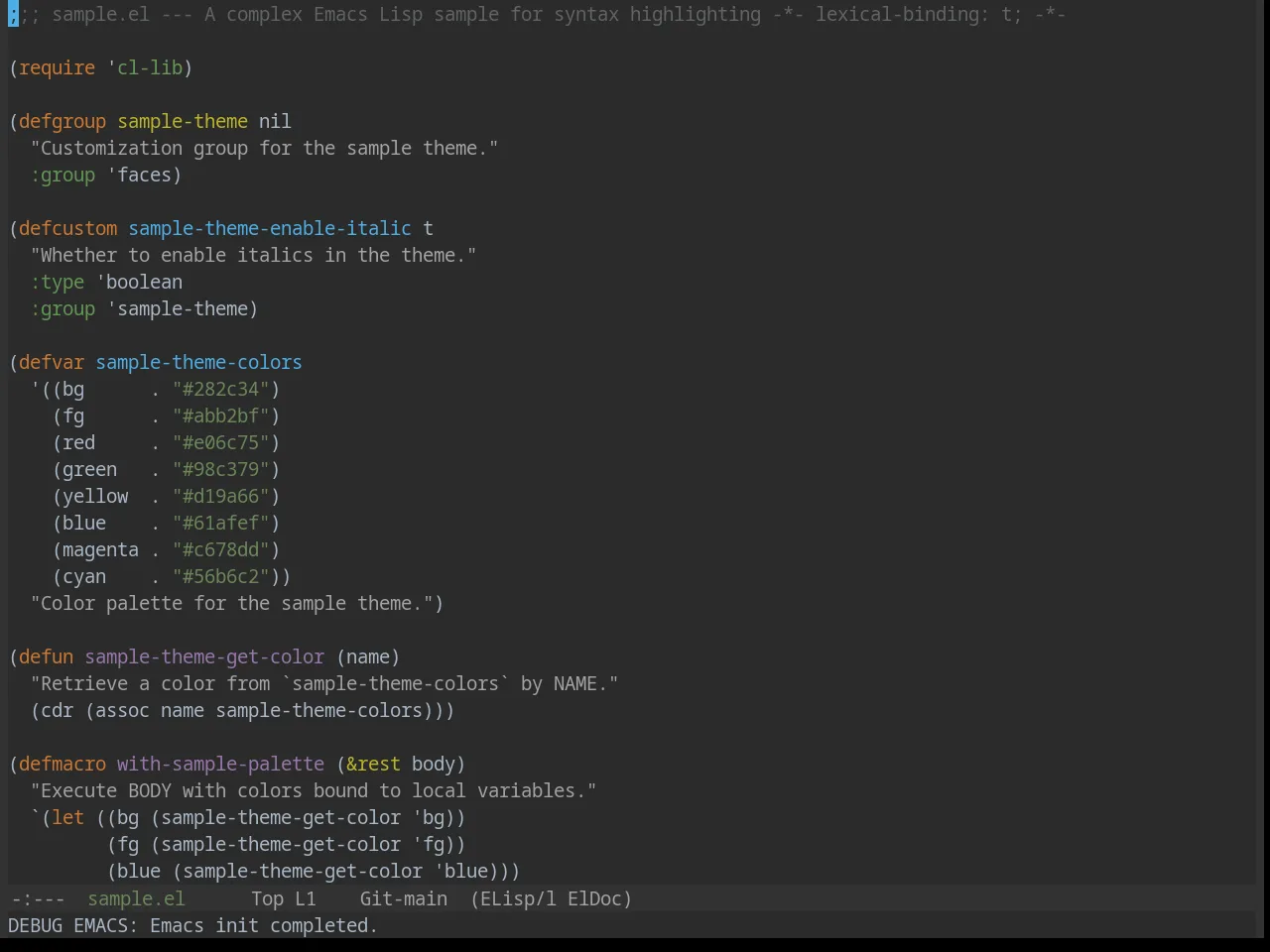 Base16 Darcula Theme in emacs-lisp-mode