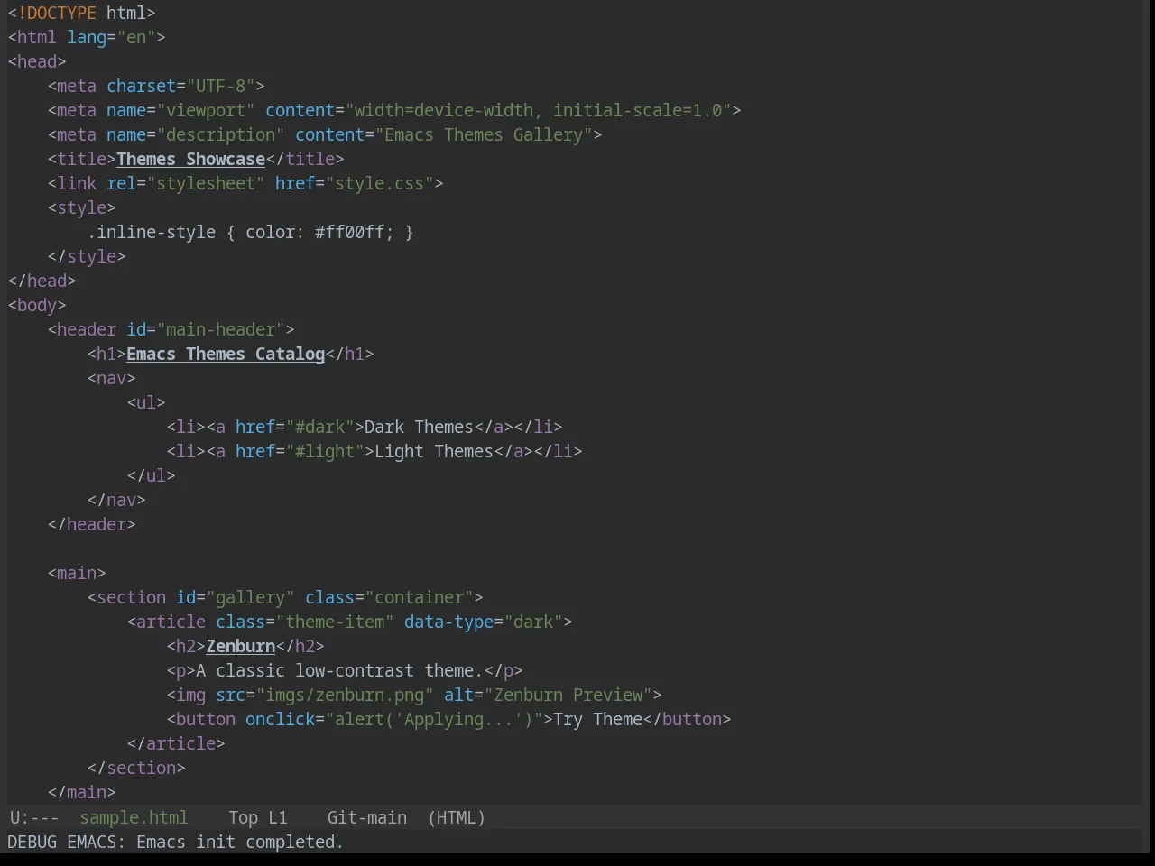 Base16 Darcula Theme in html-mode