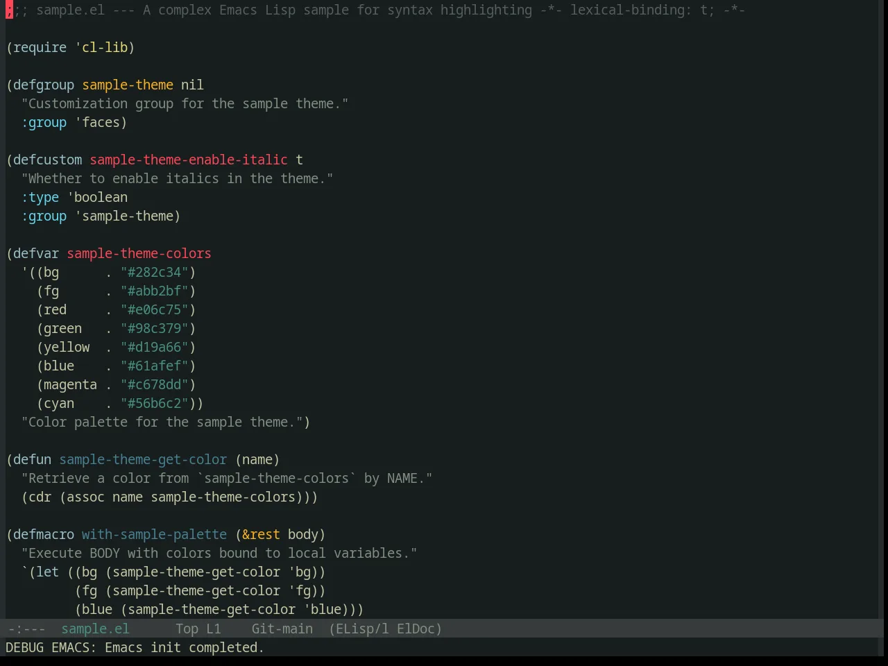 Base16 Darkmoss Theme in emacs-lisp-mode