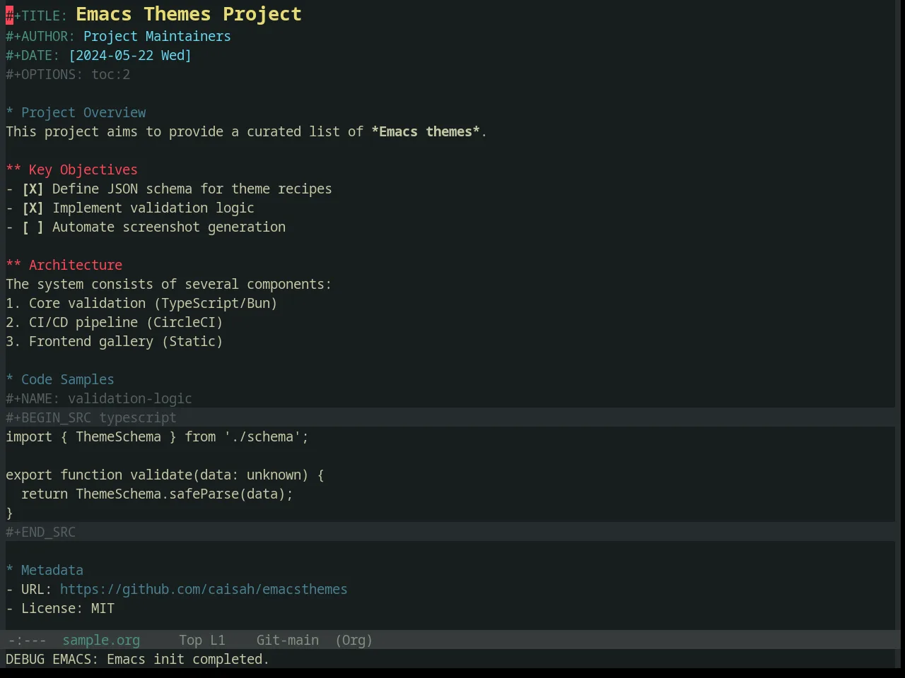 Base16 Darkmoss Theme in org-mode