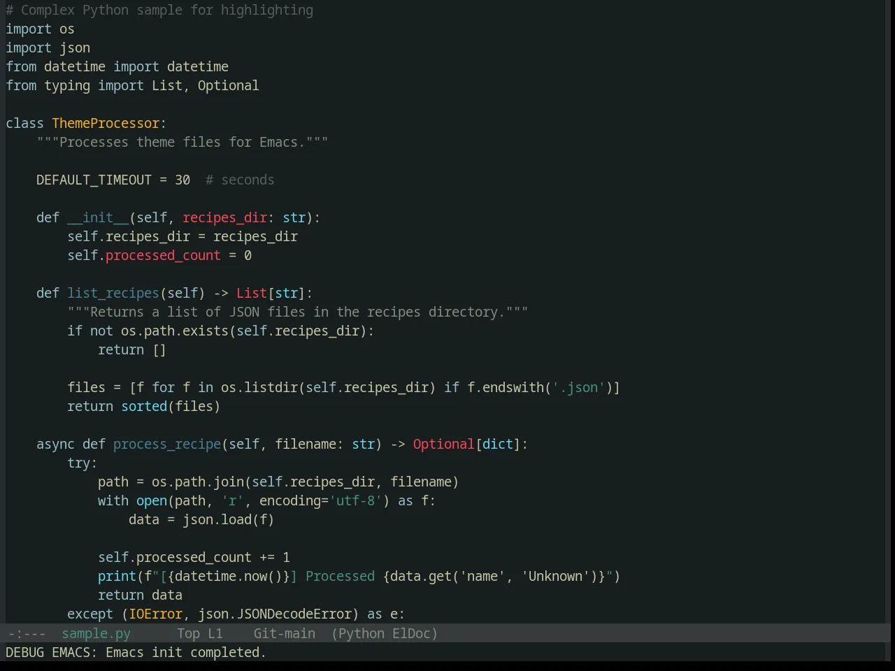 Base16 Darkmoss Theme in python-mode
