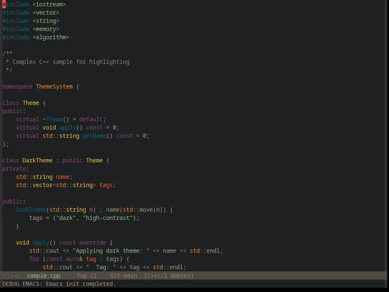 Base16 Darktooth Theme in c++-mode