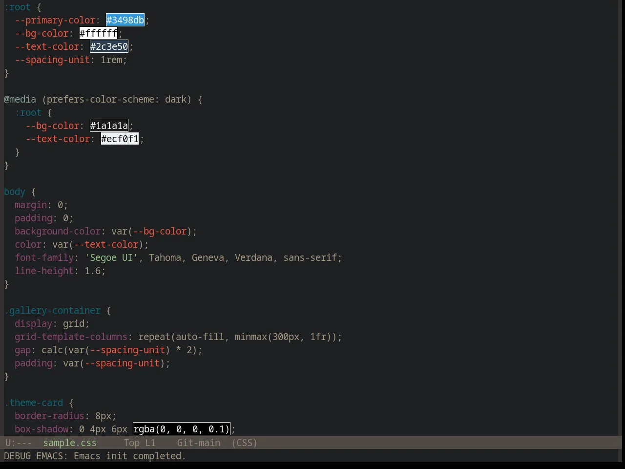 Base16 Darktooth Theme in css-mode