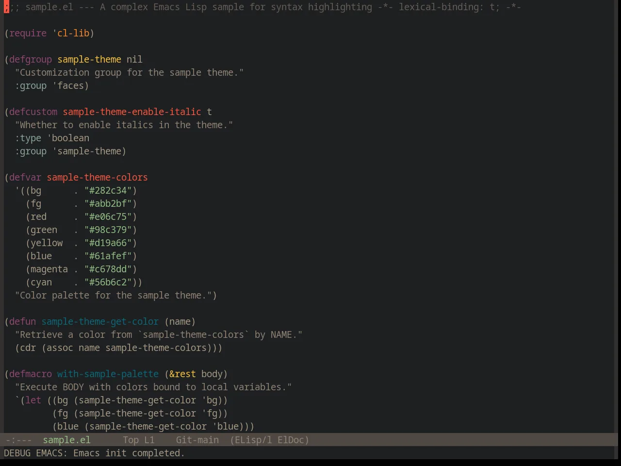 Base16 Darktooth Theme in emacs-lisp-mode