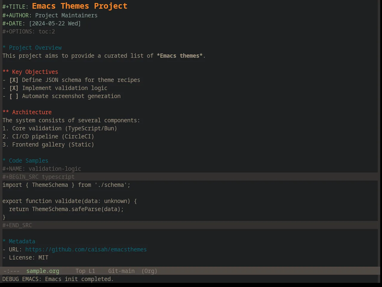 Base16 Darktooth Theme in org-mode