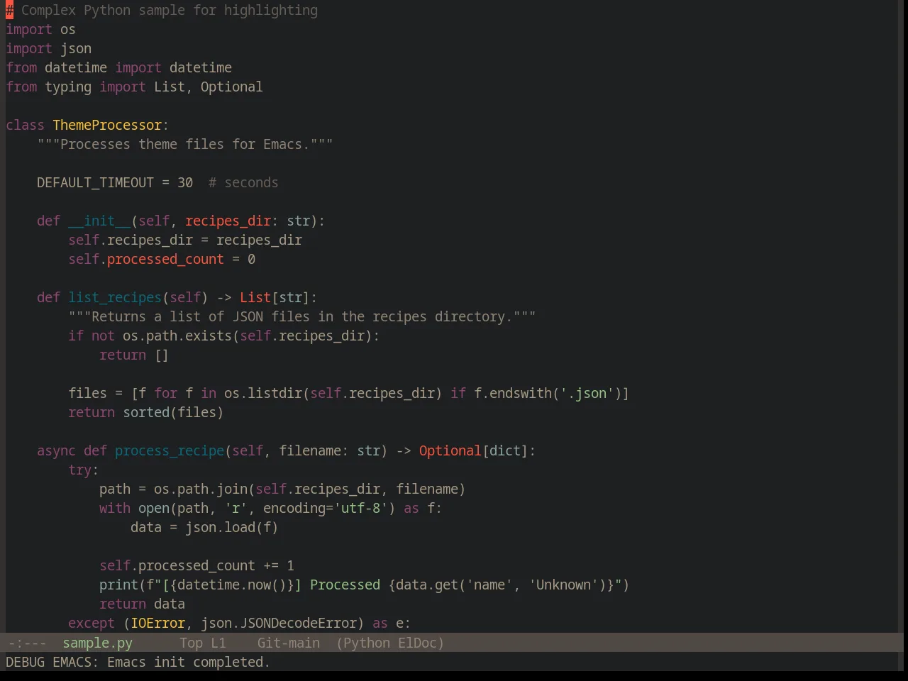 Base16 Darktooth Theme in python-mode