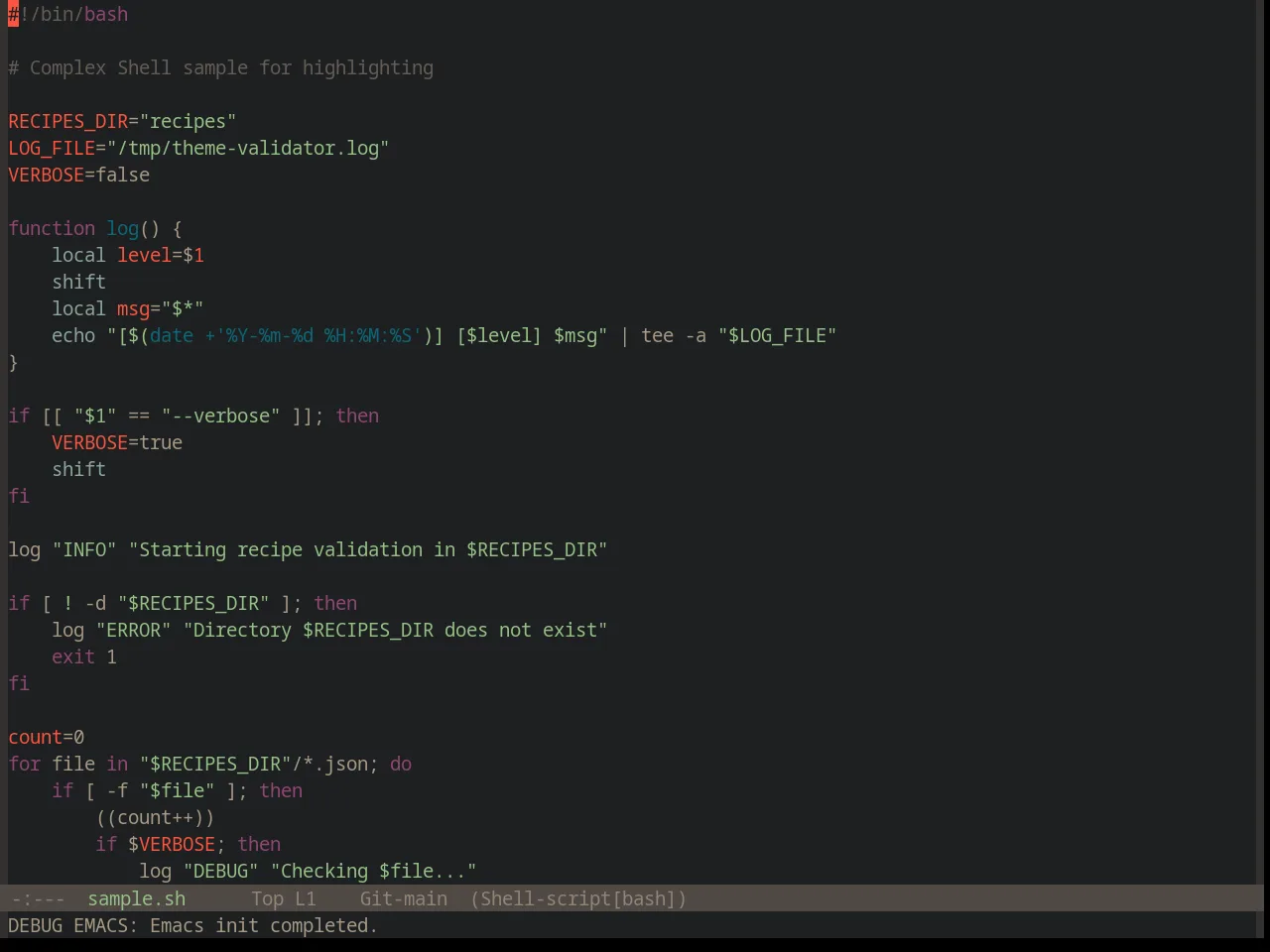 Base16 Darktooth Theme in sh-mode