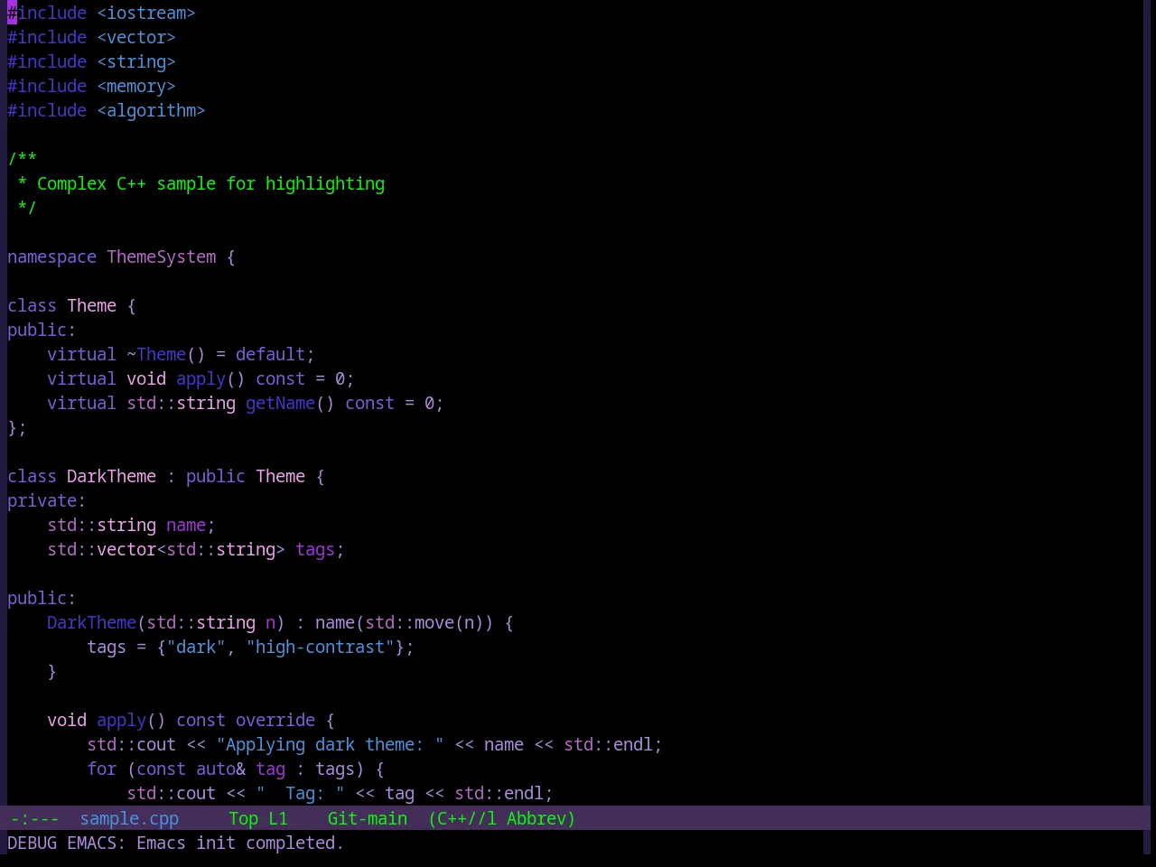 Base16 Darkviolet Theme in c++-mode