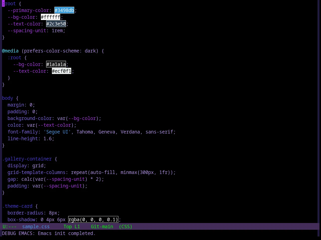 Base16 Darkviolet Theme in css-mode