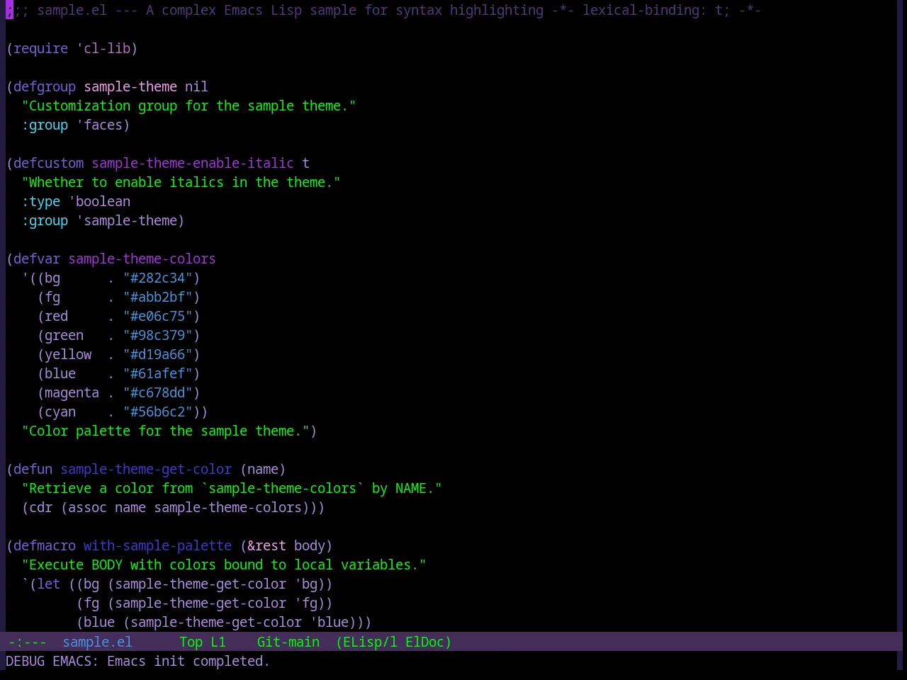 Base16 Darkviolet Theme in emacs-lisp-mode