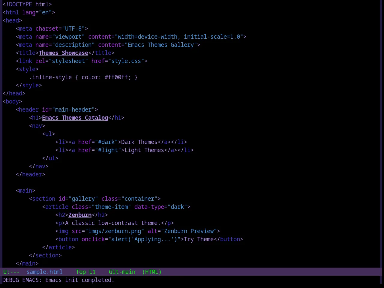 Base16 Darkviolet Theme in html-mode