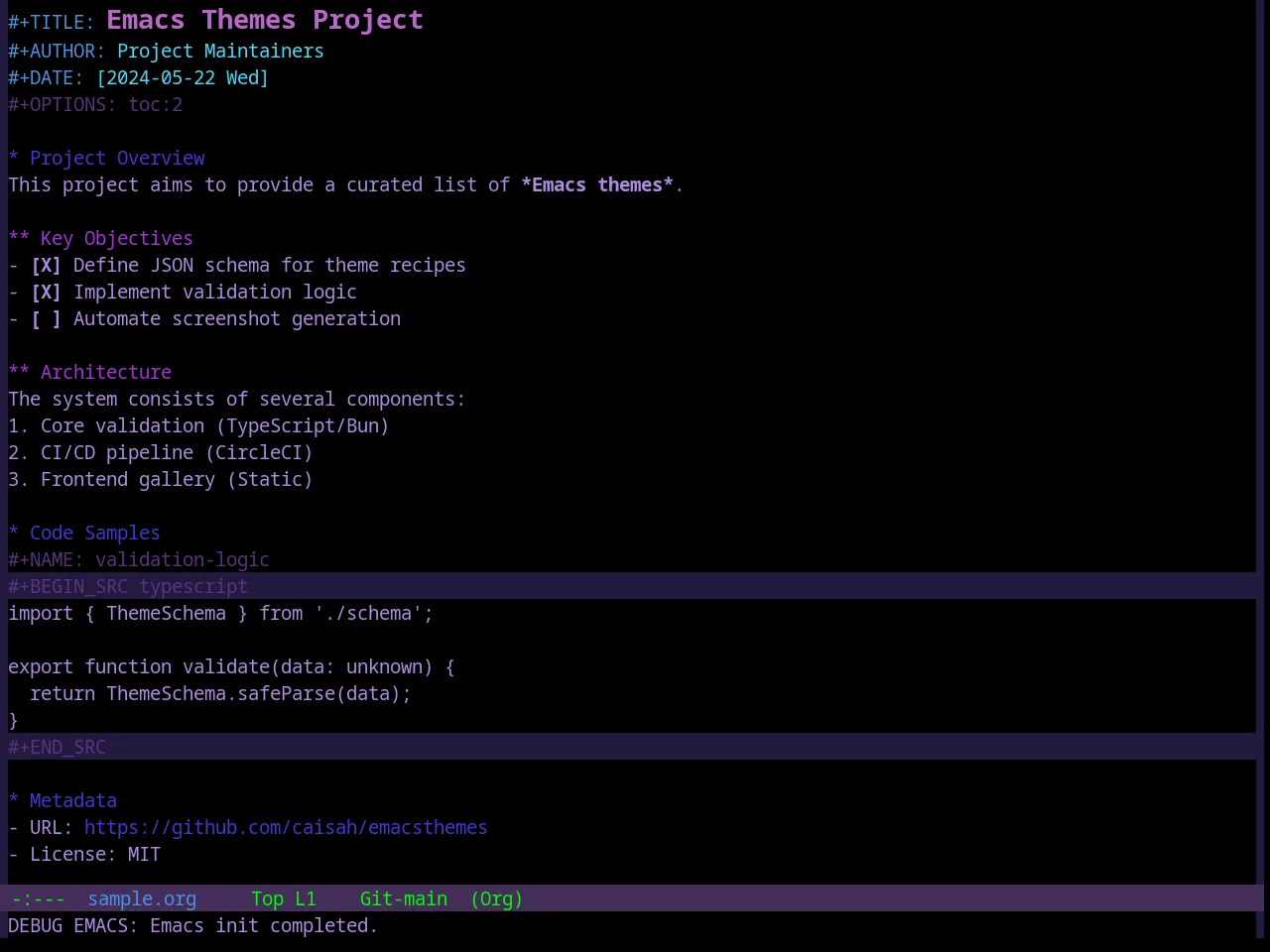 Base16 Darkviolet Theme in org-mode