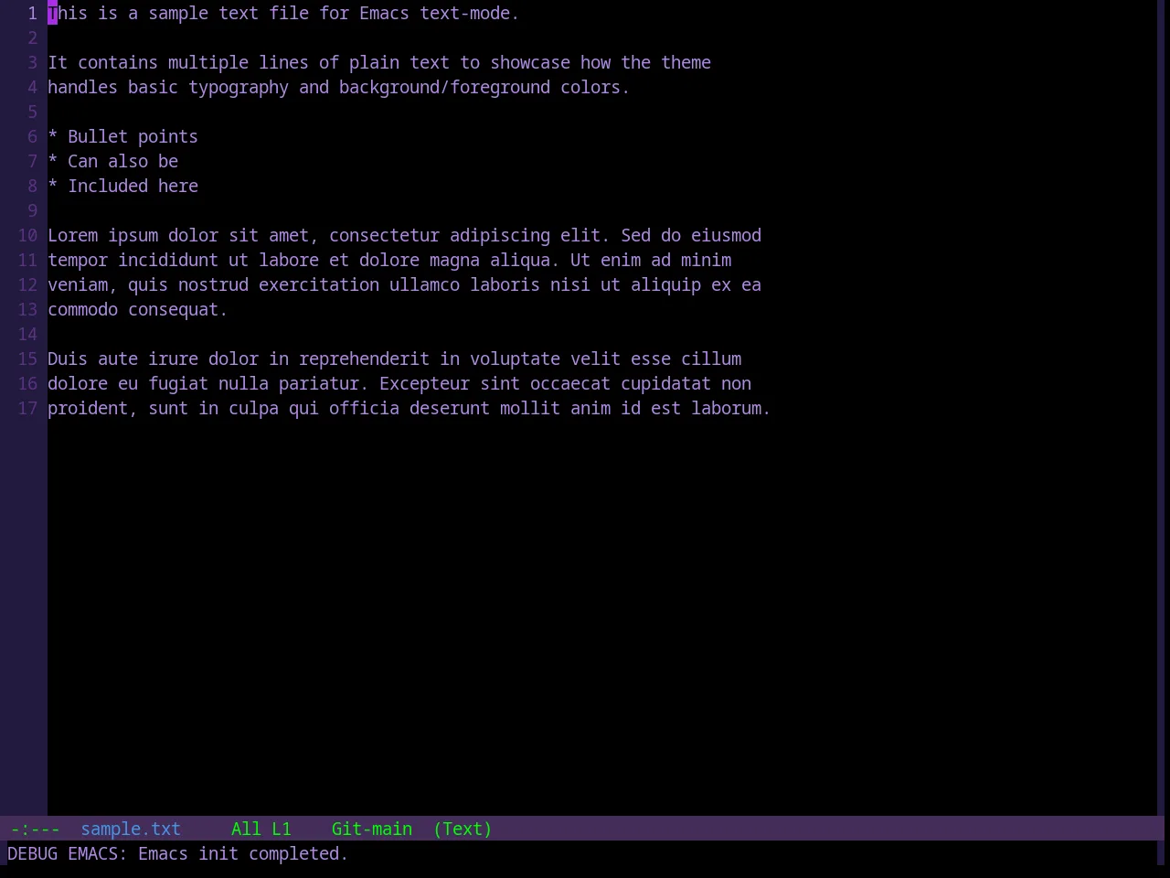 Base16 Darkviolet Theme in text-mode