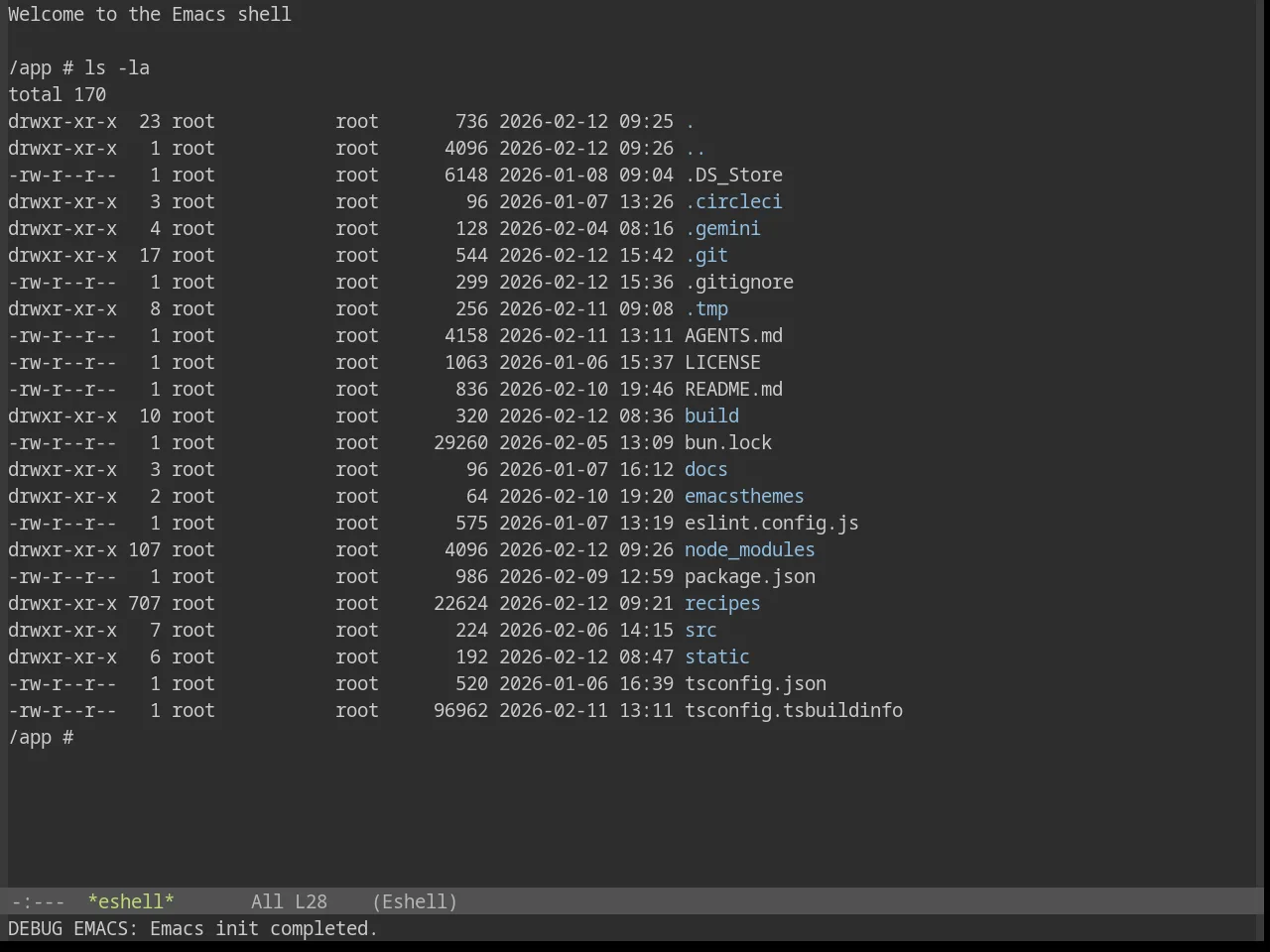 Base16 Decaf Theme in eshell