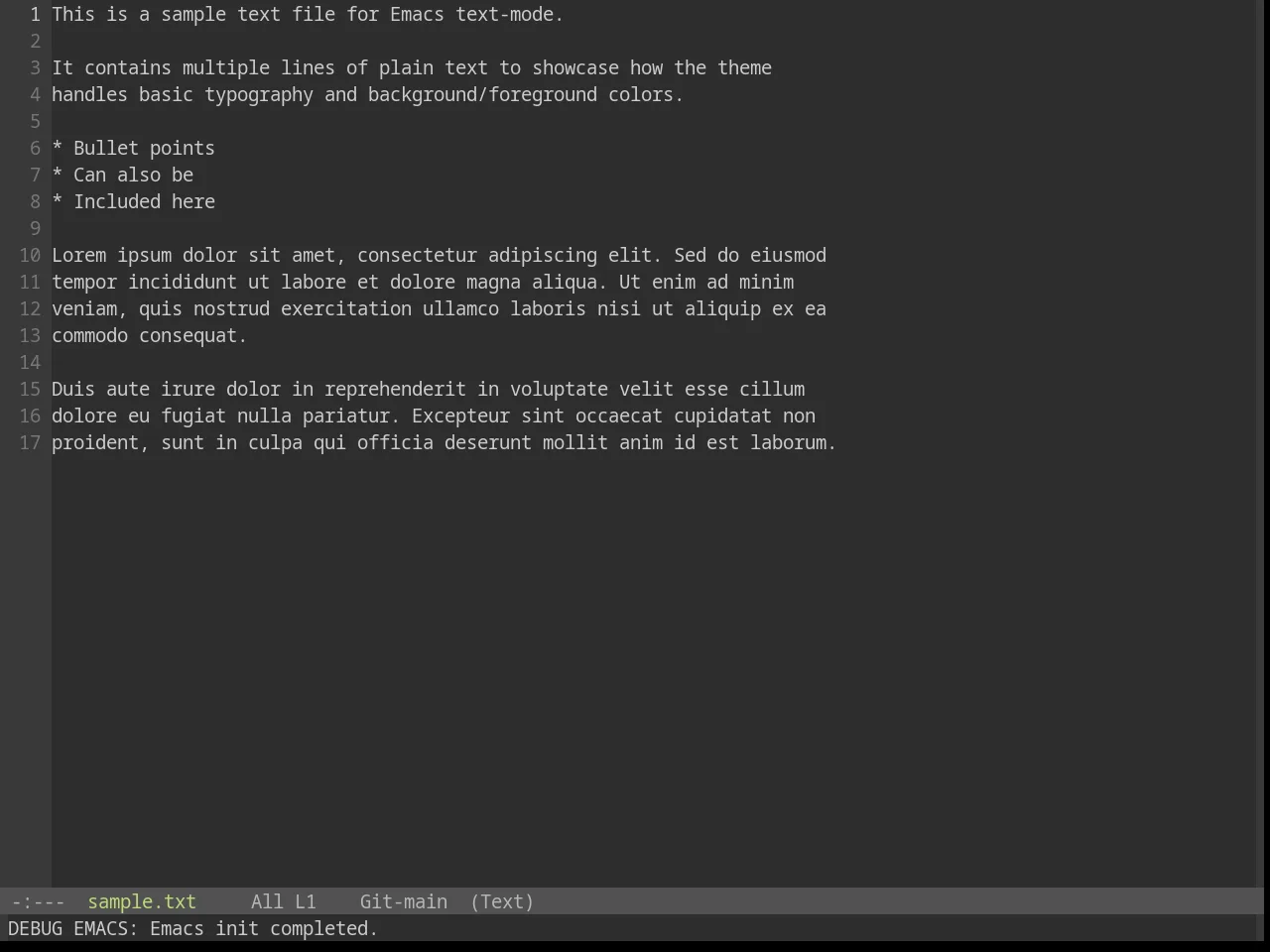 Base16 Decaf Theme in text-mode