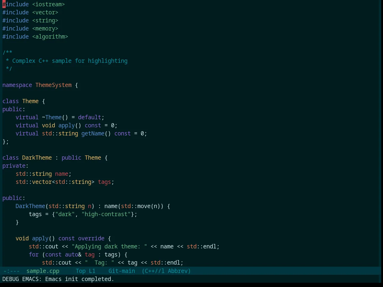 Base16 Deep Oceanic Next Theme in c++-mode