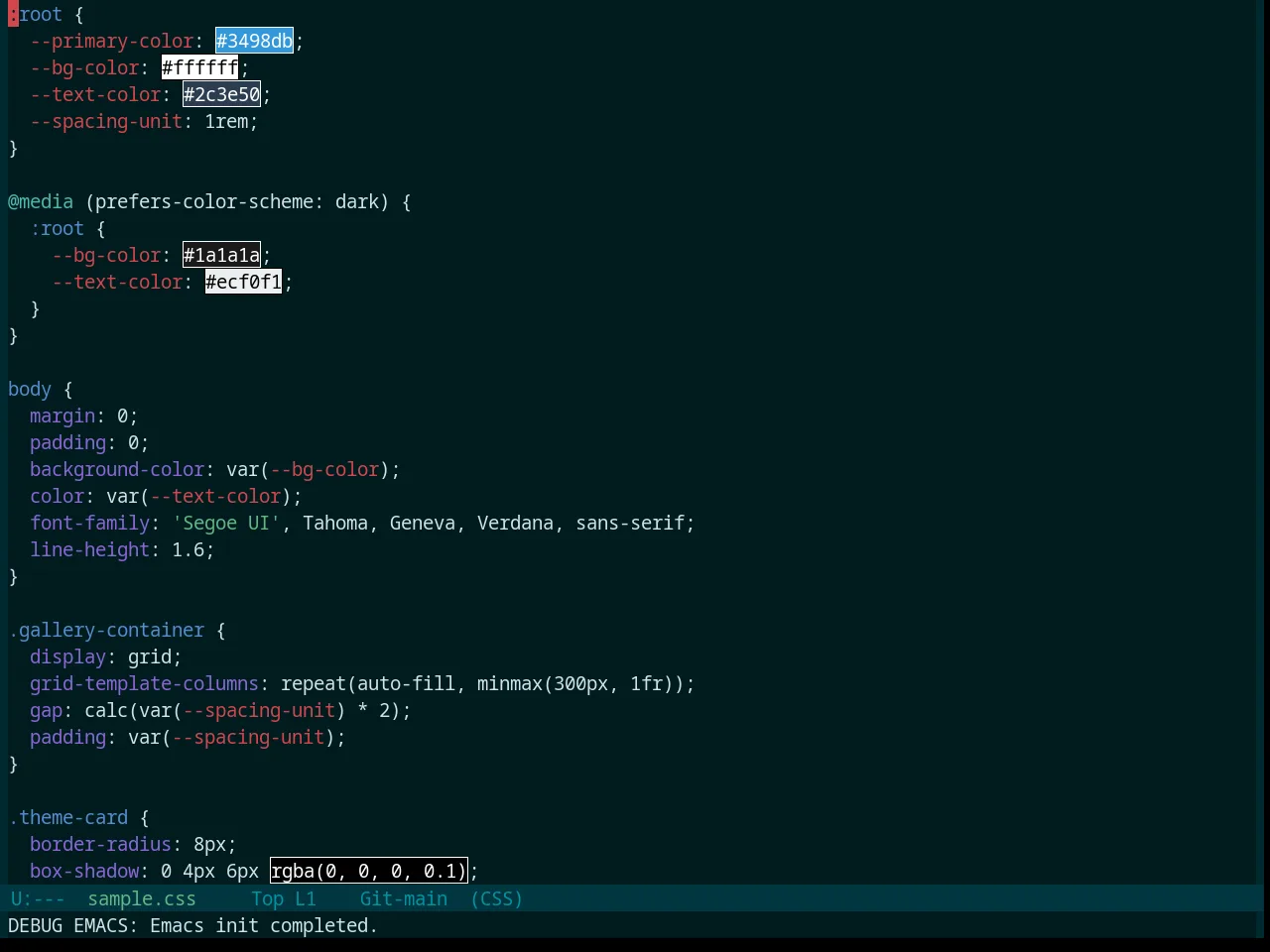 Base16 Deep Oceanic Next Theme in css-mode