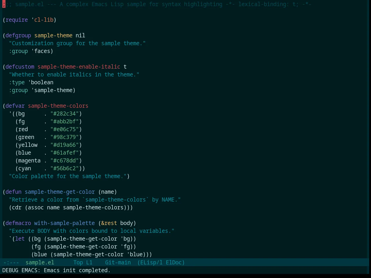 Base16 Deep Oceanic Next Theme in emacs-lisp-mode