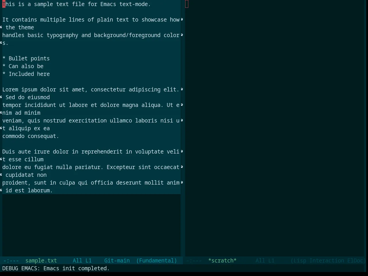 Base16 Deep Oceanic Next Theme in fundamental-mode